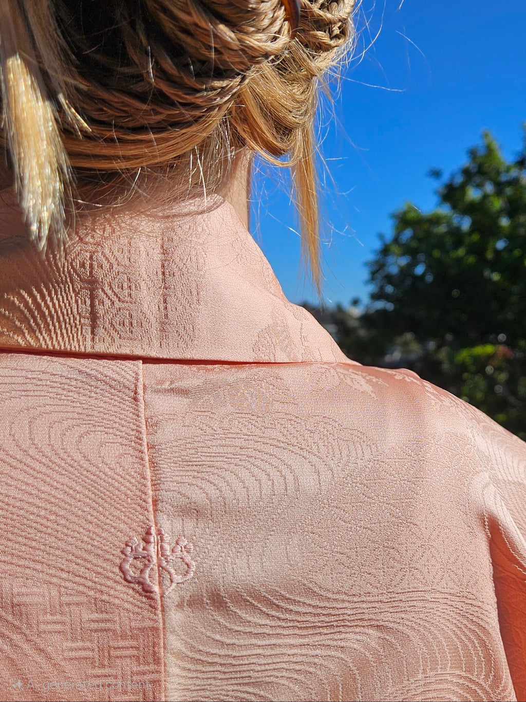 Peach Sunset Wave - Silk Kimono -Updated fit