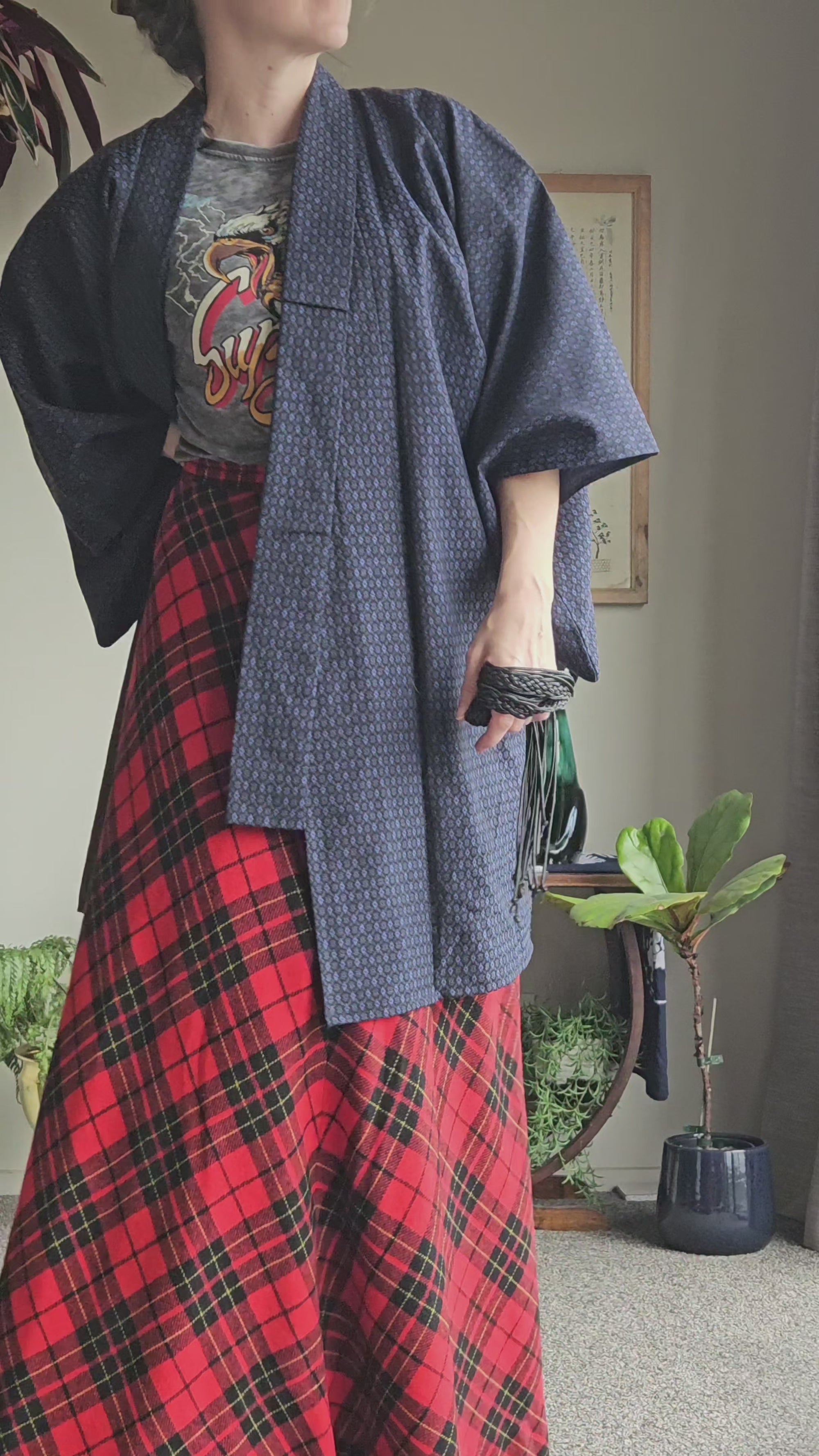 70's Tartan Woolen skirt