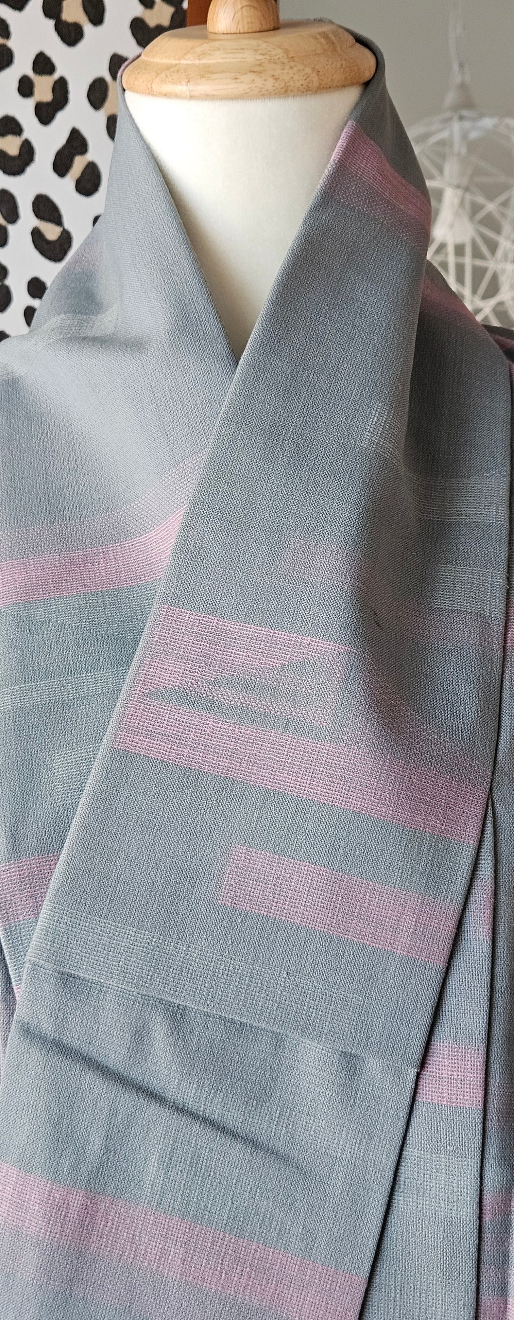 Dusky pink and Grey wool Kimono