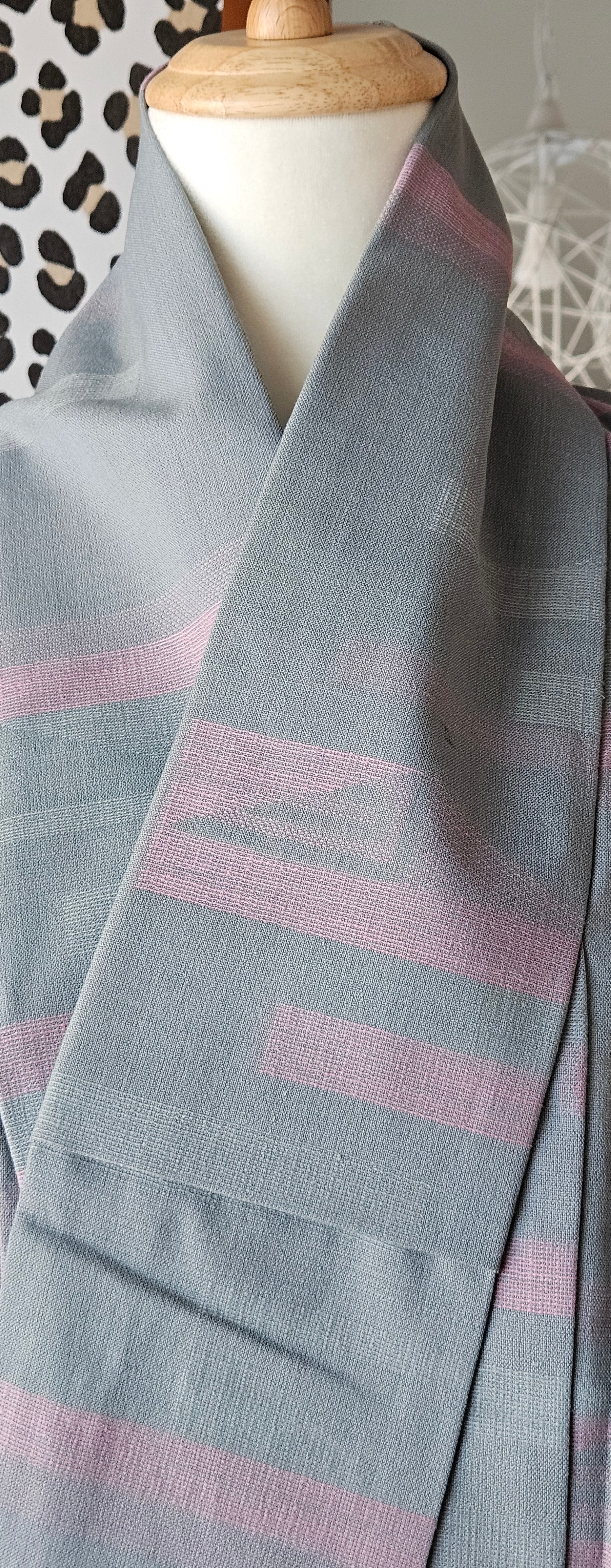 Dusky pink and Grey wool Kimono