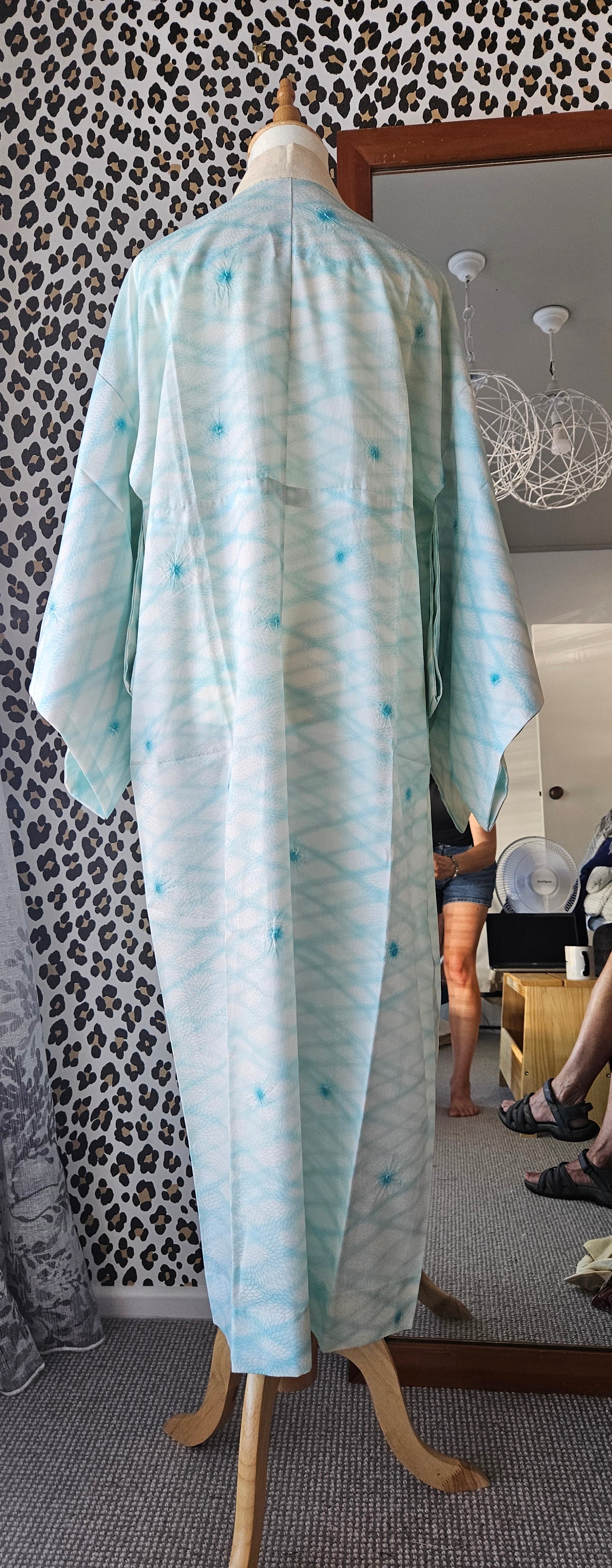Shibori Teal under Kimono
