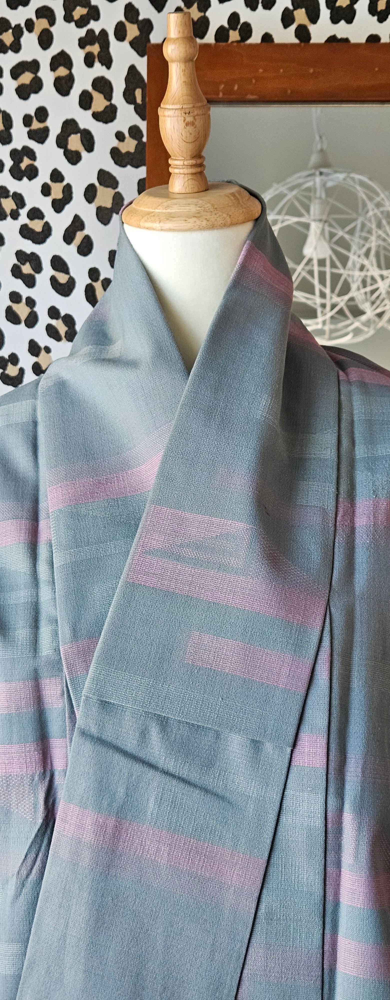 Dusky pink and Grey wool Kimono