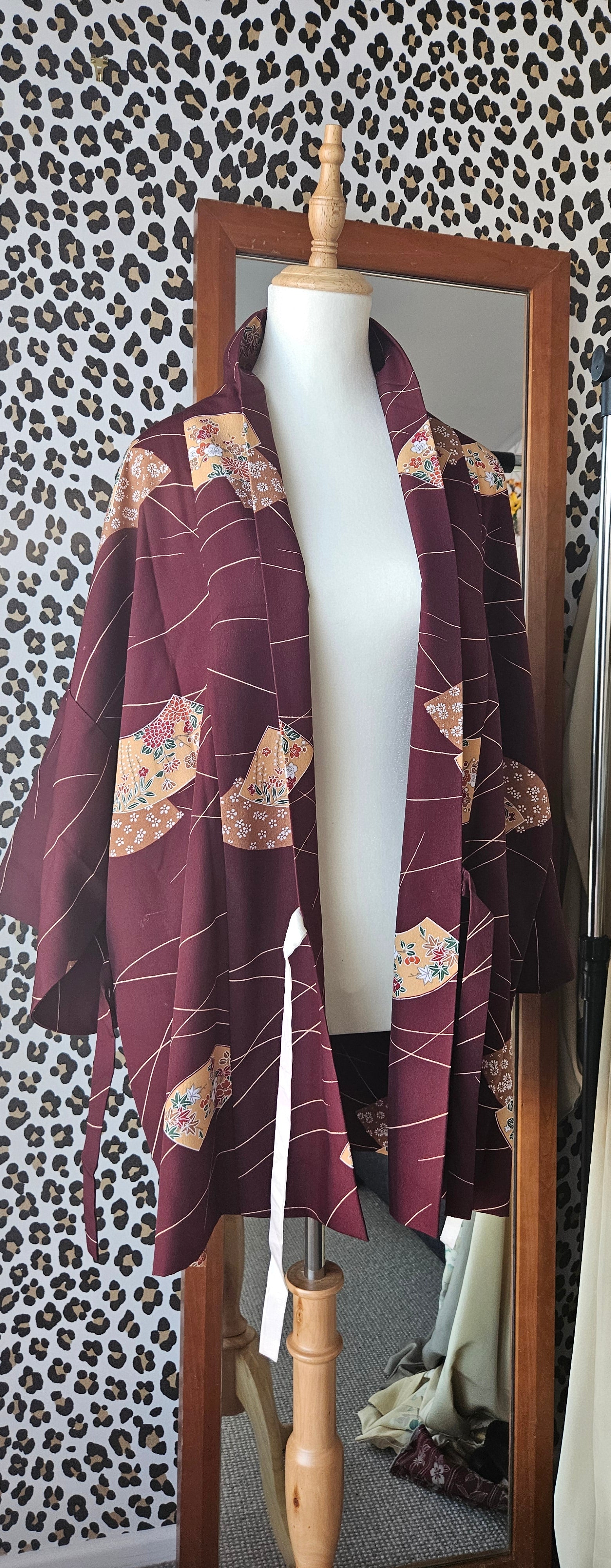 Plum with Gold Fans -Haori