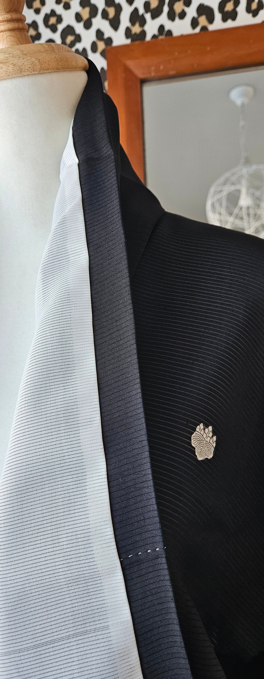 Black thin silk under kimono