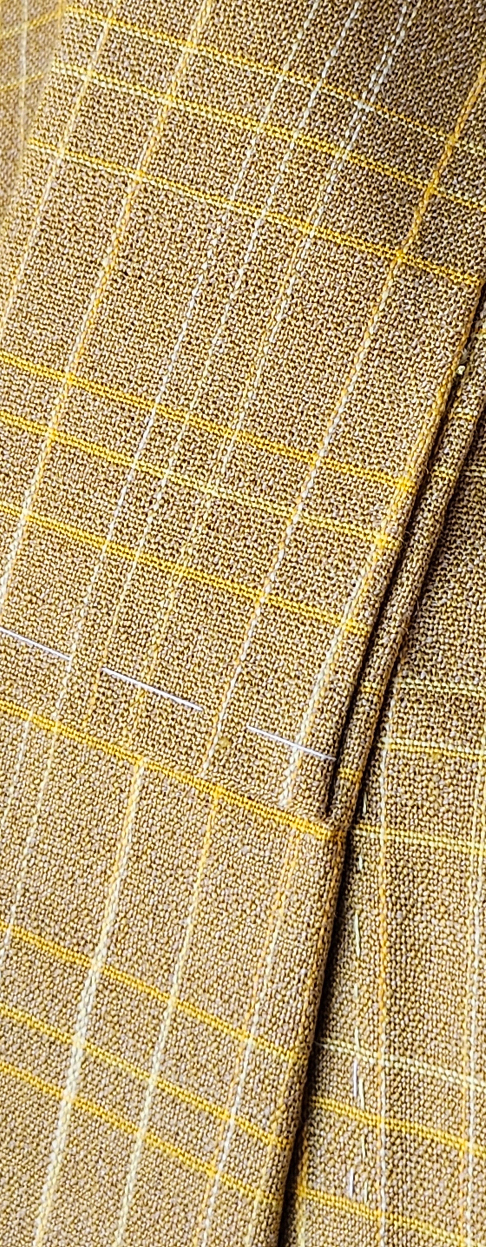 Mustard checker -Wool Kimono