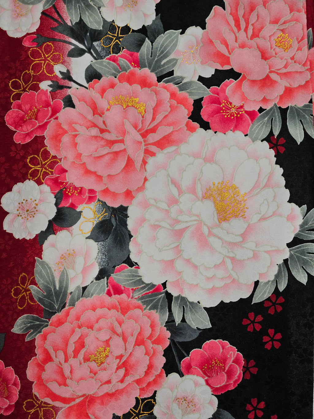 Black & Red Floral Uchikake - Bridal Kimono