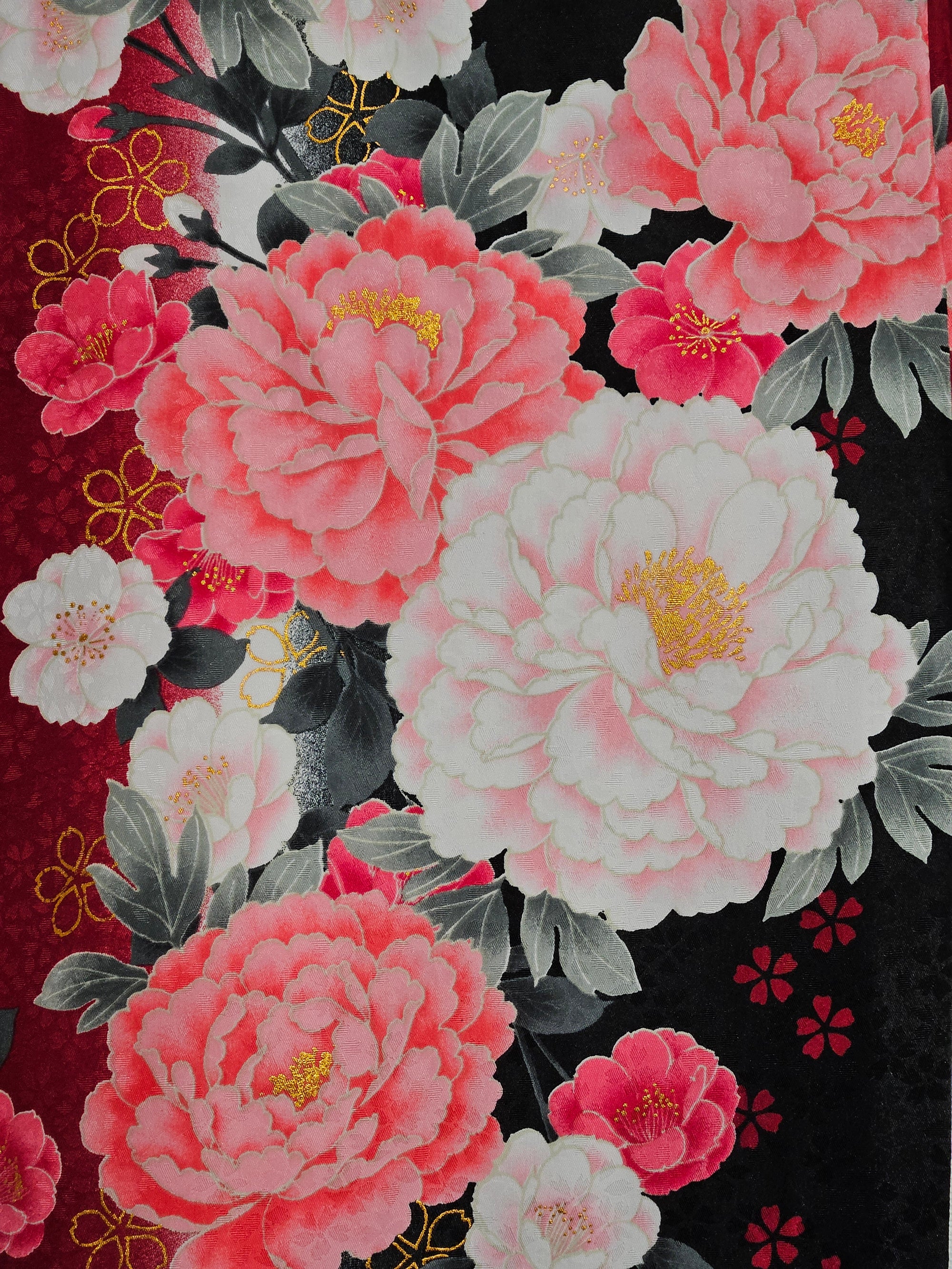 Black & Red Floral Uchikake - Bridal Kimono