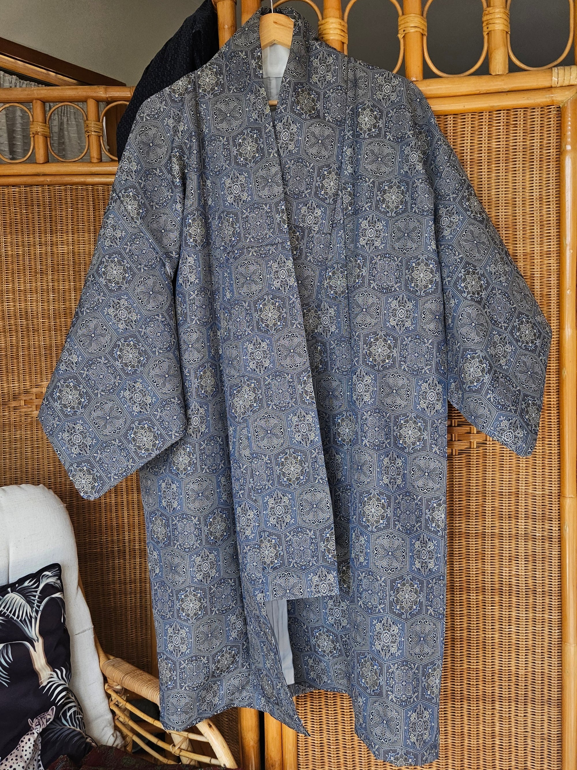 Blue Brocade Haori - Updated fit