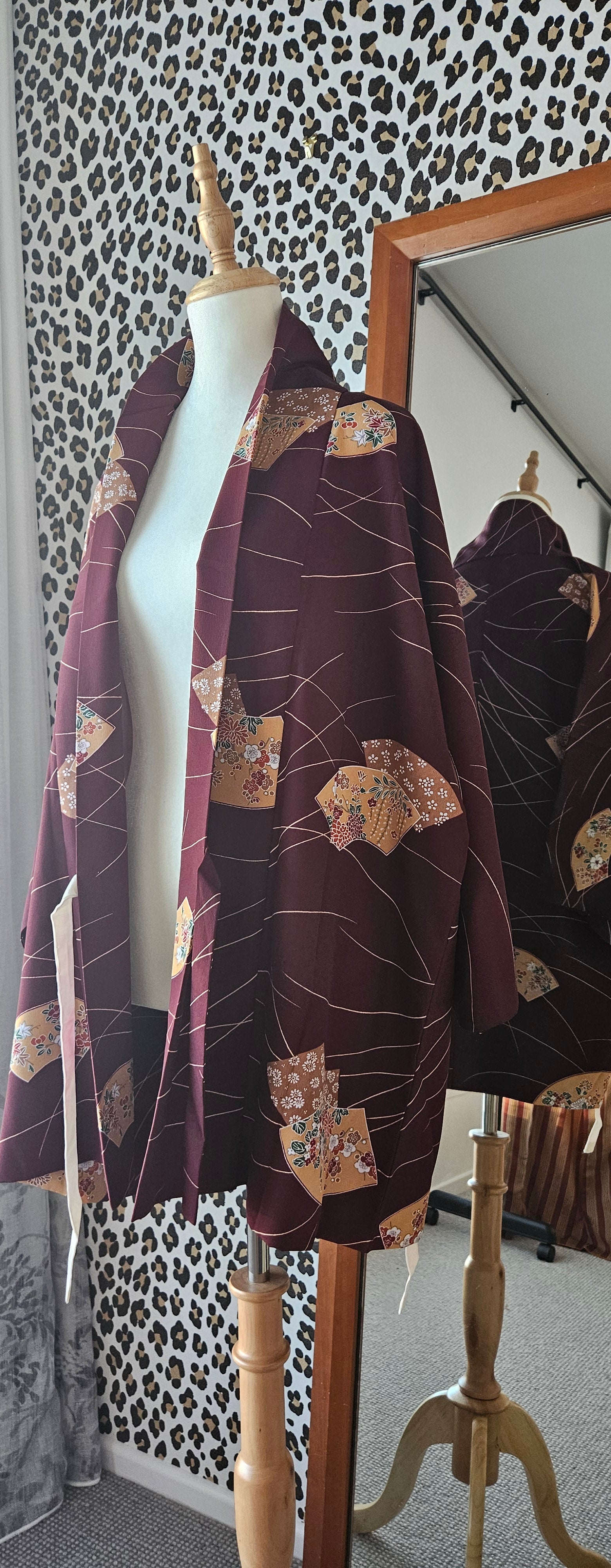 Plum with Gold Fans -Haori