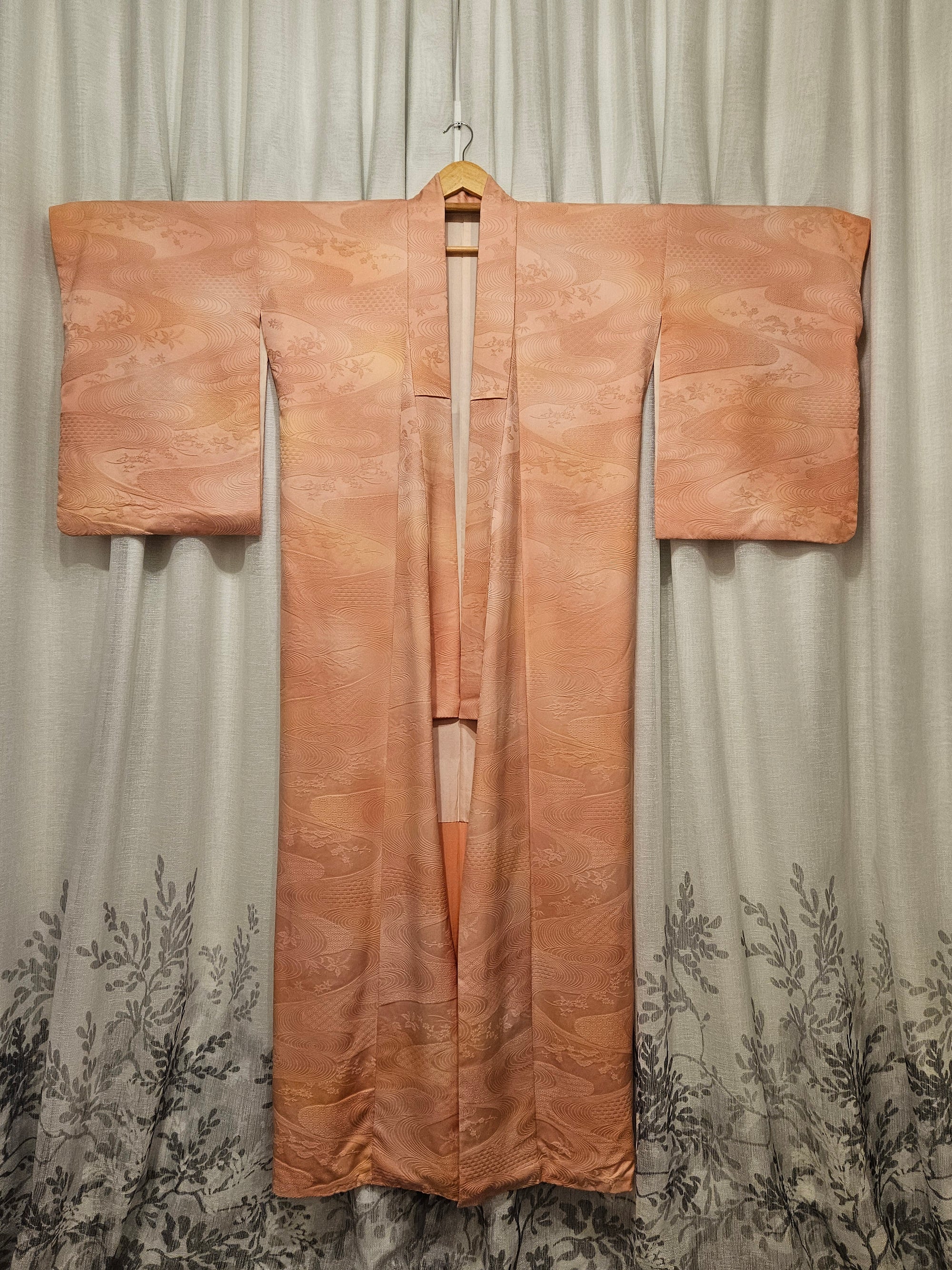 Peach Sunset Wave - Silk Kimono -Updated fit