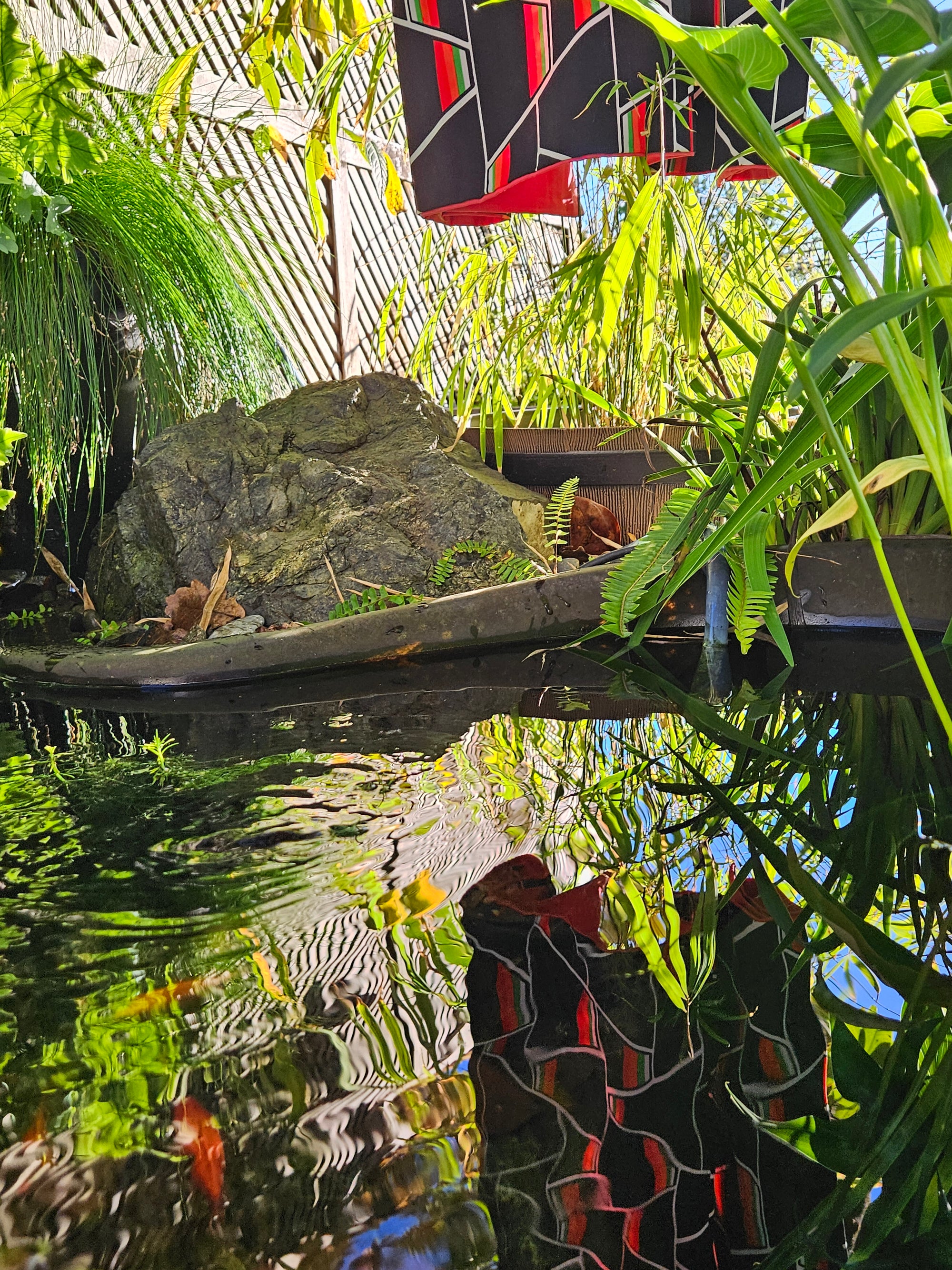 Bold Black Geometric with Red & Green Accents - Vintage Japanese Kimono
