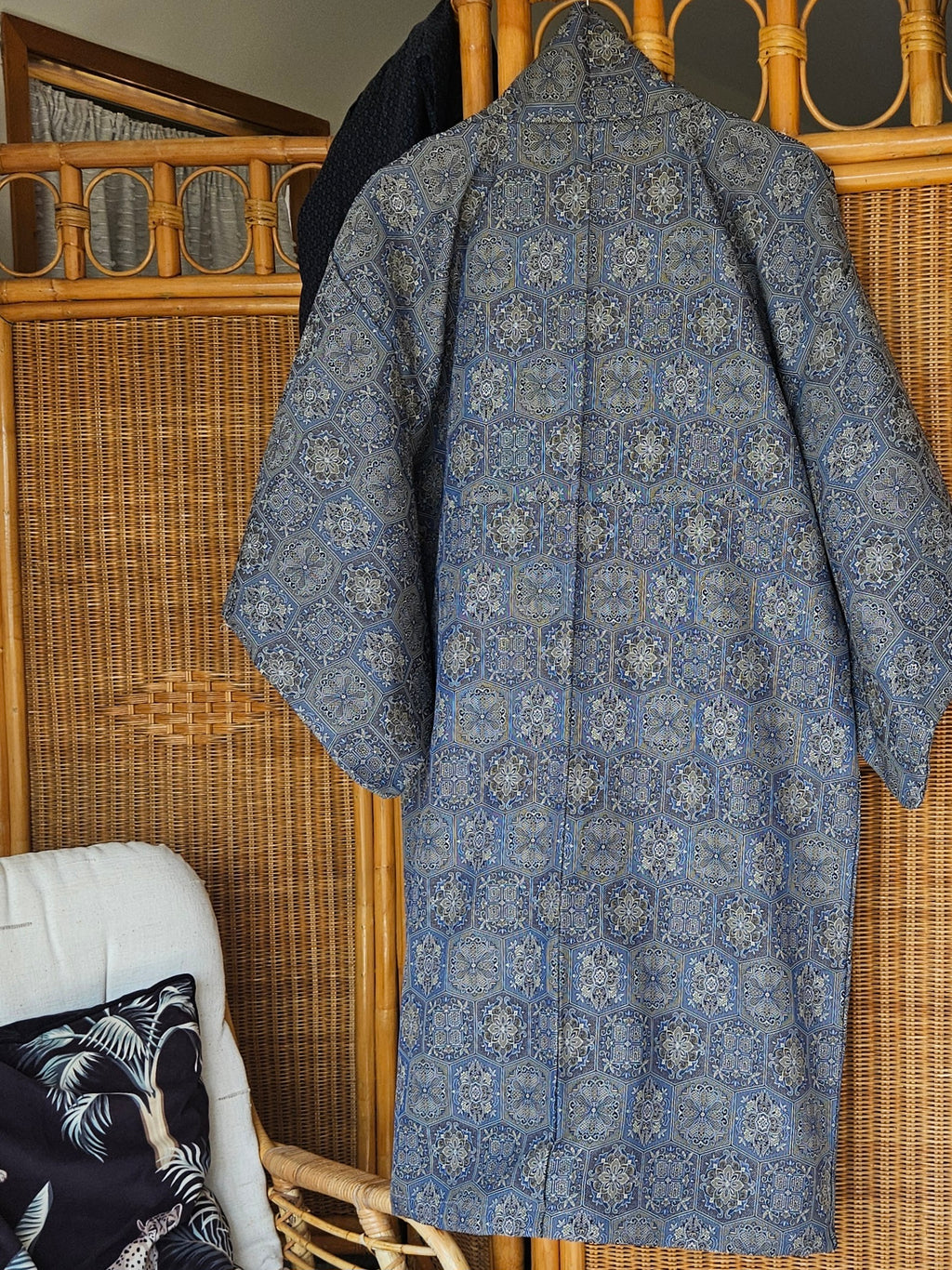 Blue Brocade Haori - Updated fit