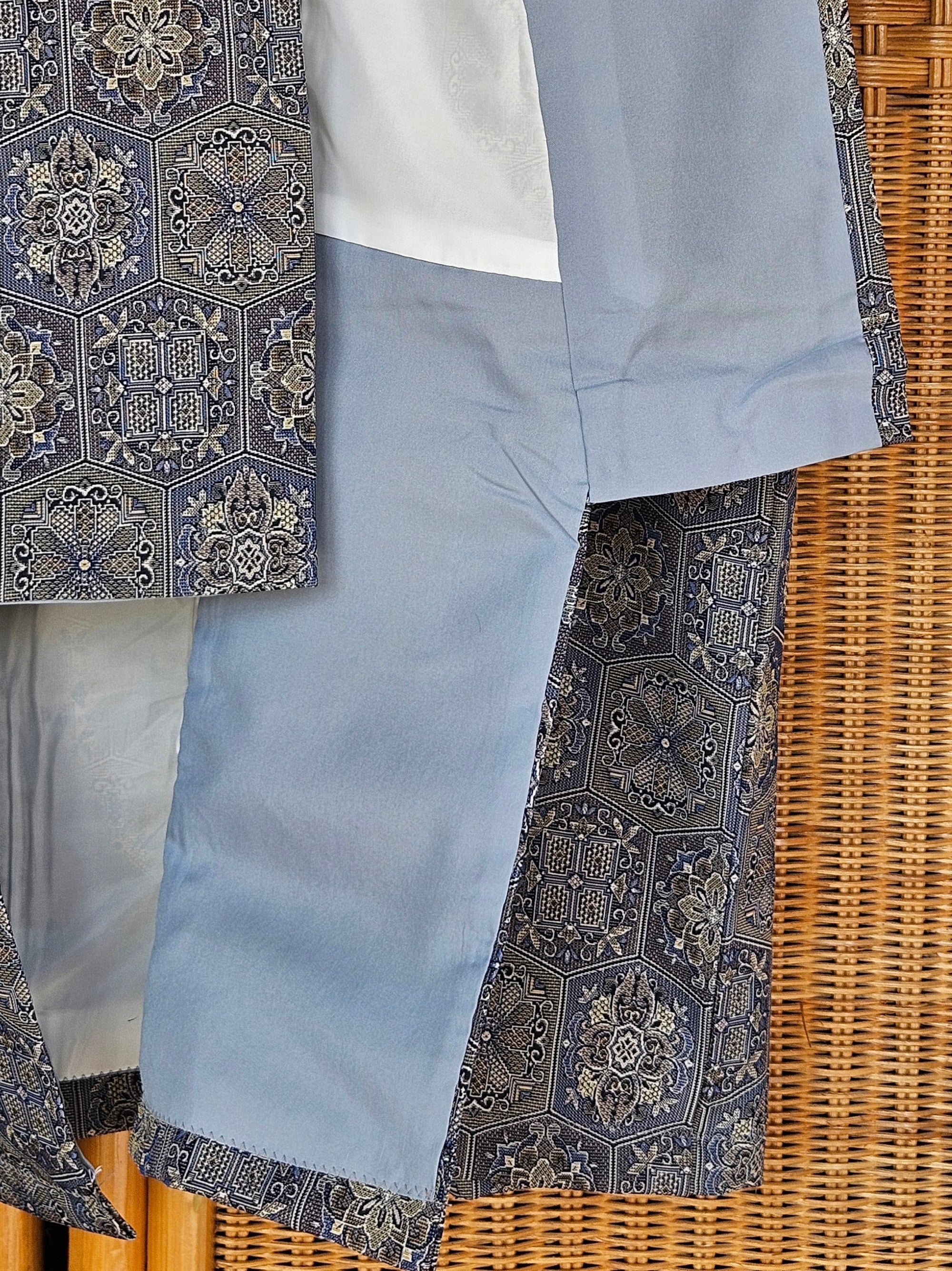 Blue Brocade Haori - Updated fit