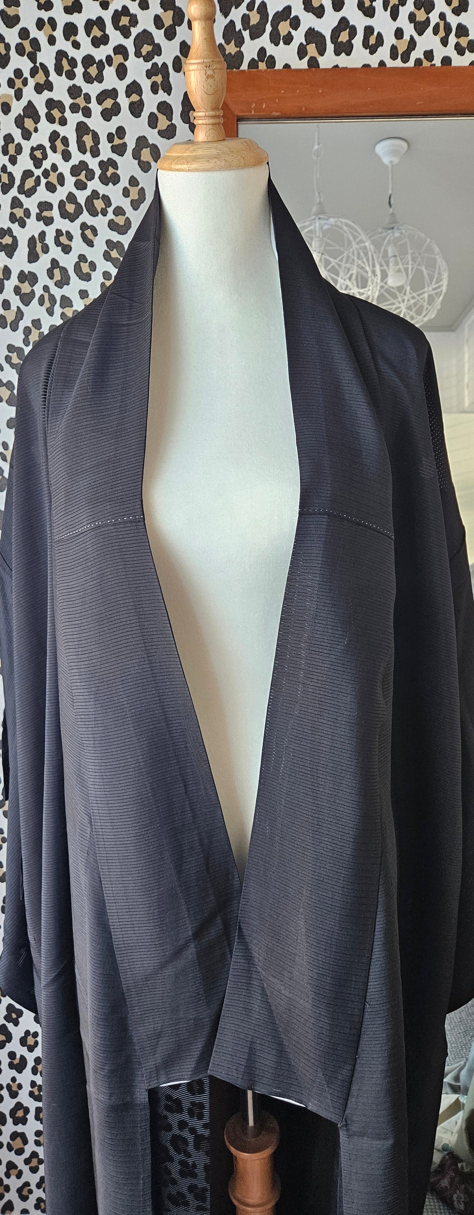 Black thin silk under kimono