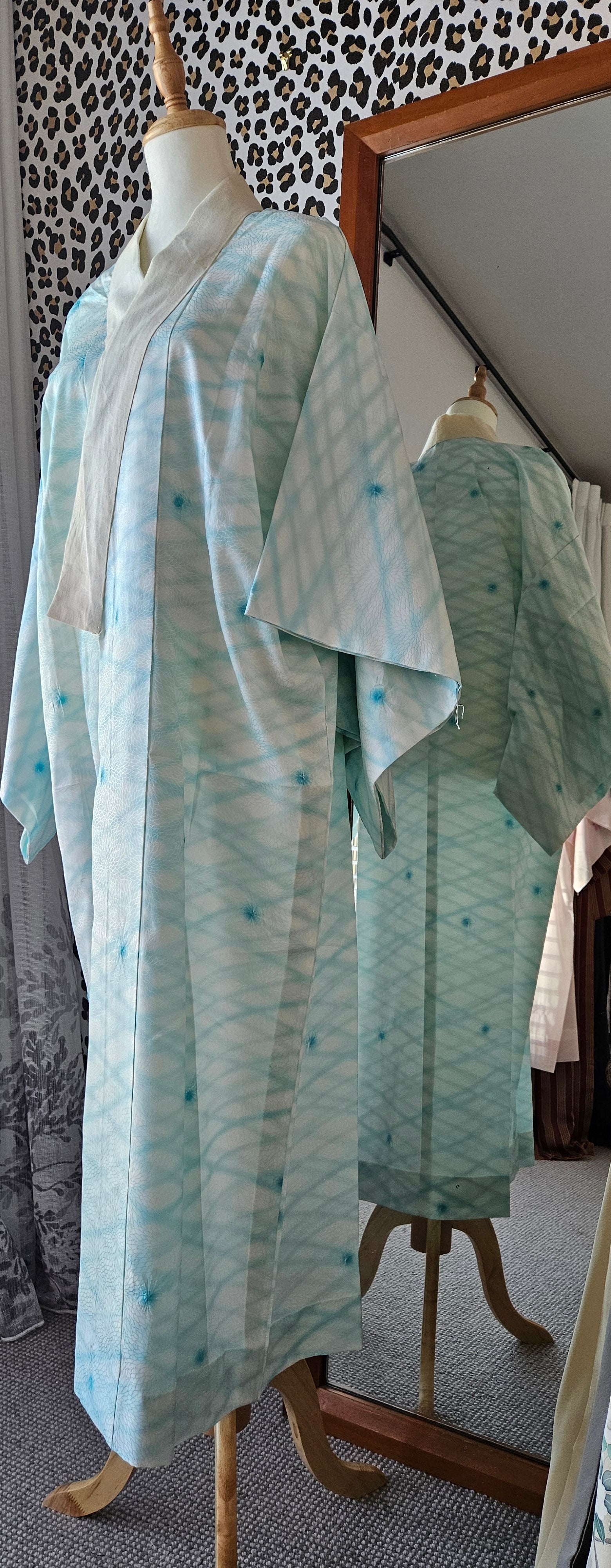 Shibori Teal under Kimono