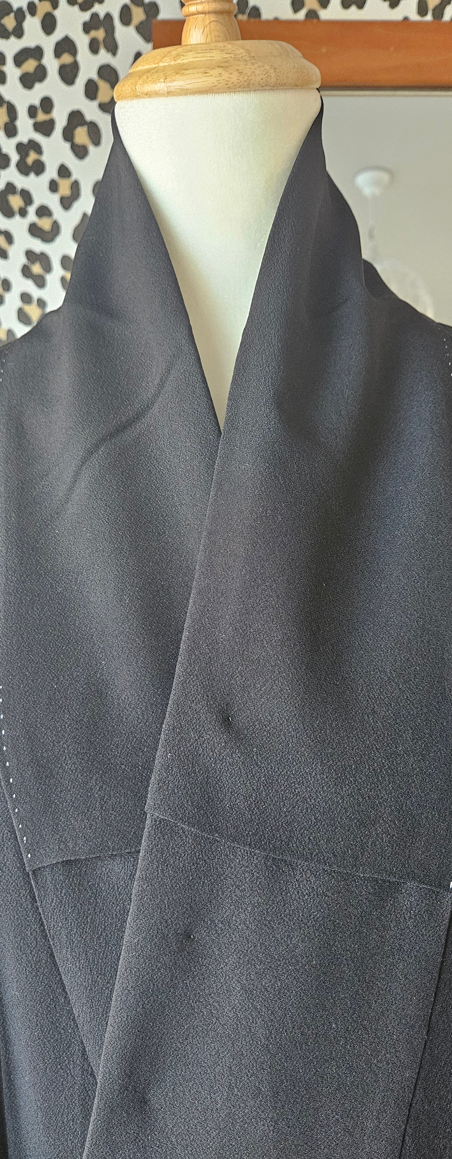 Mens black silk kimono