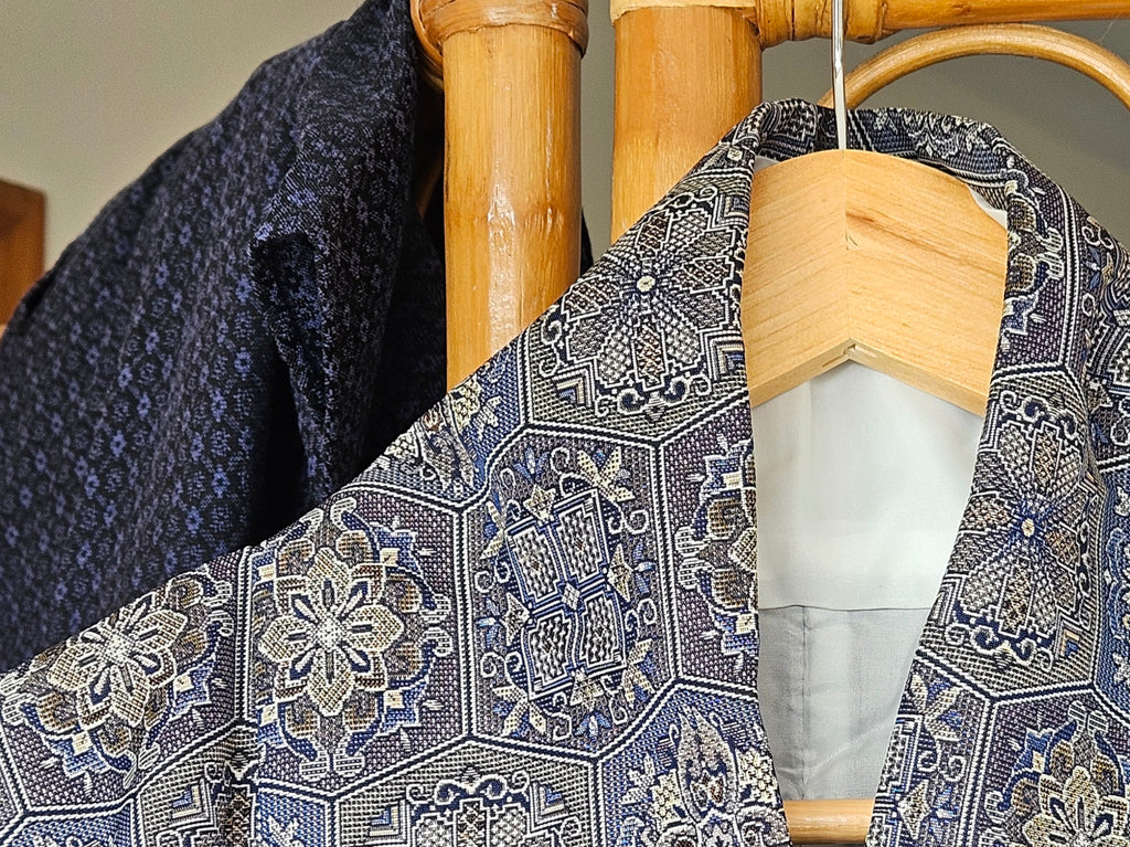 Blue Brocade Haori - Updated fit