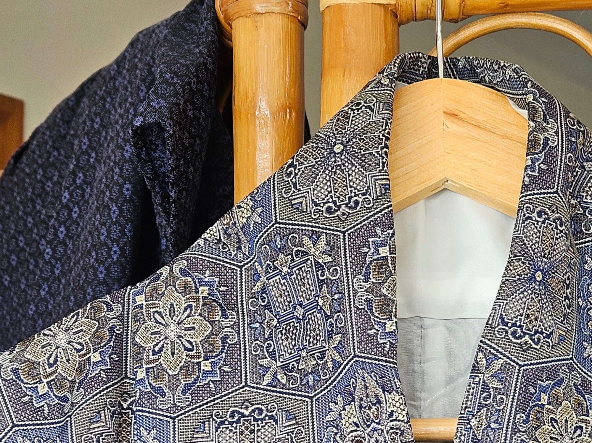 Blue Brocade Haori - Updated fit